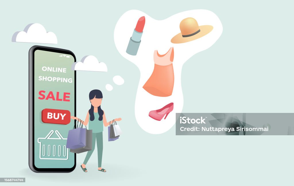 Koncepcja zakupów online - Grafika wektorowa royalty-free (Akcesorium osobiste) Koncepcja zakupów online - Grafika wektorowa royalty-free (Akcesorium osobiste)