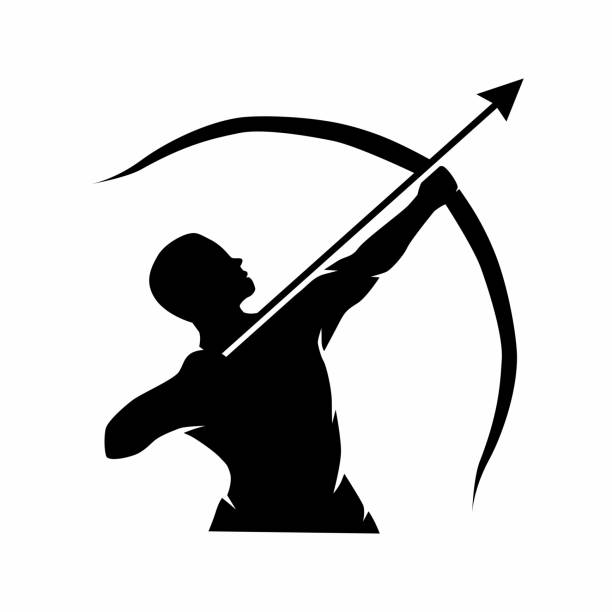 archer silhouette vector logo archer silhouette vector logo zeus logo stock illustrations