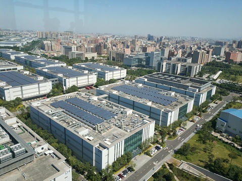 The city of factory in china. The famous tech city Shanghai,  the Silicon Valley of China.