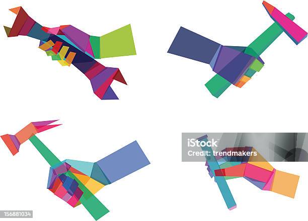 Ilustración de Colorido Polygonal Manos y más Vectores Libres de Derechos de Cristal - Estructura física - Cristal - Estructura física, Cerrajería, Reparador - Oficio