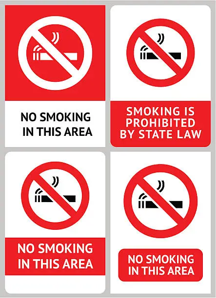 Vector illustration of Label set No smoking