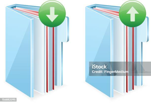 Upload E Download Di Documenti - Immagini vettoriali stock e altre immagini di Icona - Icona, Scaricare, Tridimensionale