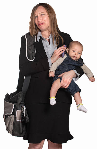 istock Weeping Businesswoman with Baby 156883570