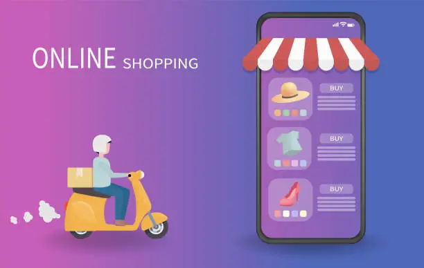 Vector illustration of Shopping online Concept