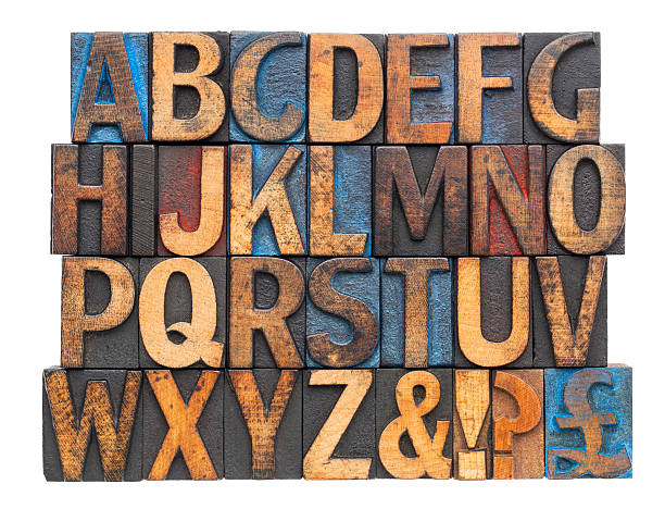 istock alphabet in antique wood type 156885788