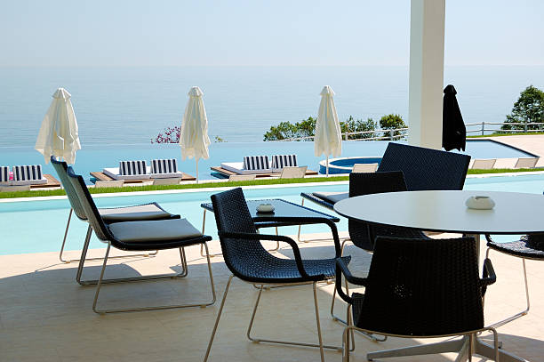 istock Swimming pool and outdoor restaurant 156886549