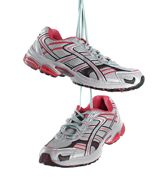 istock Pair of sneakers  isolated on white background 156888850