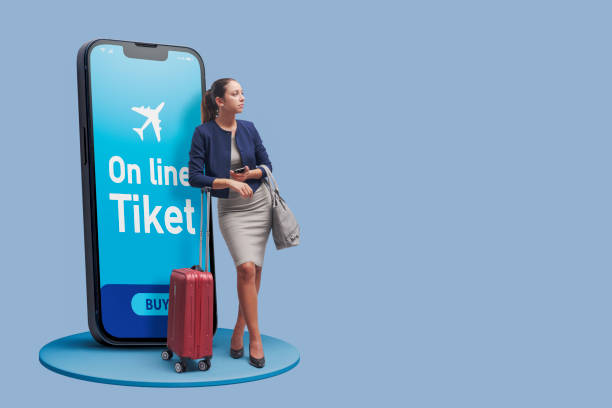 istock Woman booking flight tickets online 1568899988