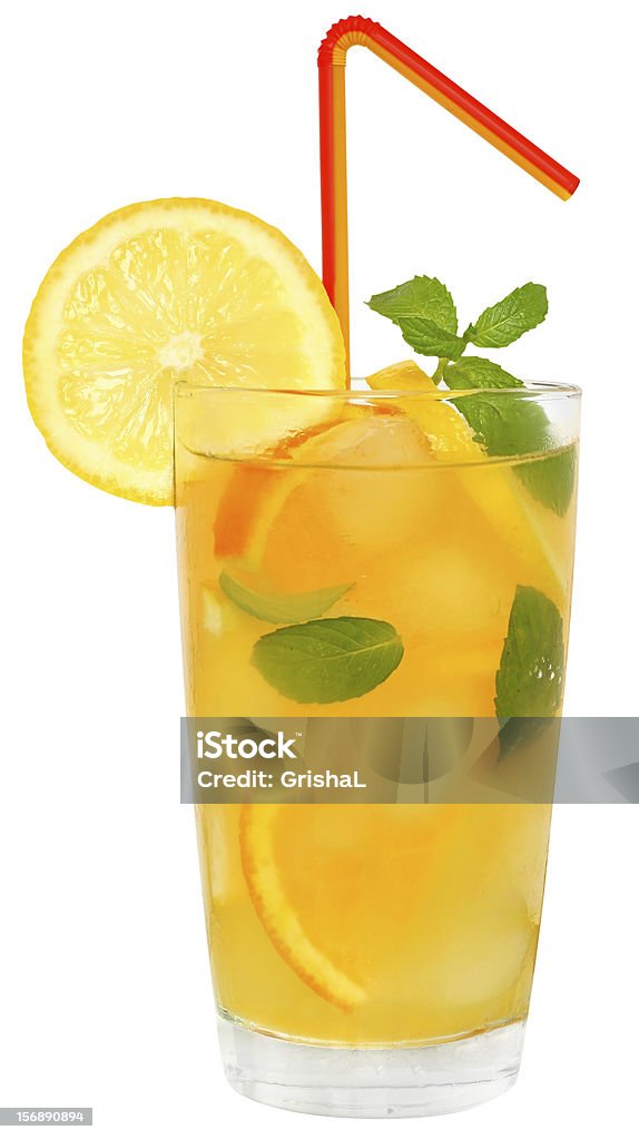 Coquetel de laranja e suco de limão - Foto de stock de Cubo de Gelo royalty-free