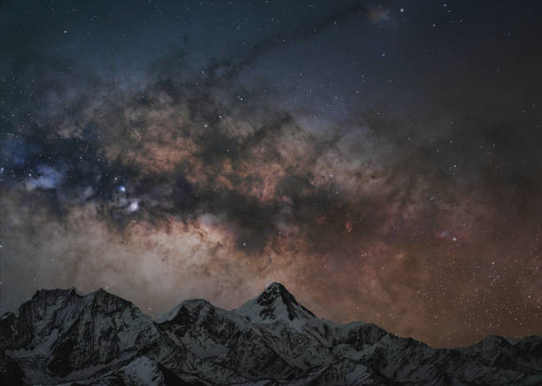 istock Milky Way above snow mountain 1568931281