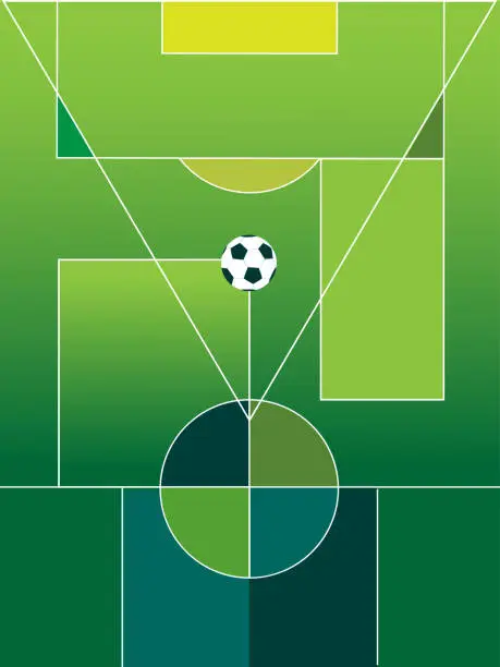 Vector illustration of Football field (geometric design)