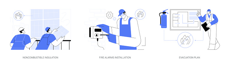 Fire Protection Animation Fire Protection System Abstract Concept Vector Illustrations Stock ...