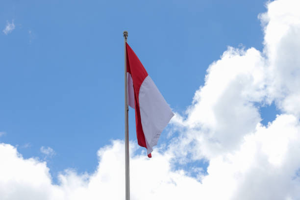 istock 17 August 1945, Indonesian flag against sky background. Independence day concept 1568973057