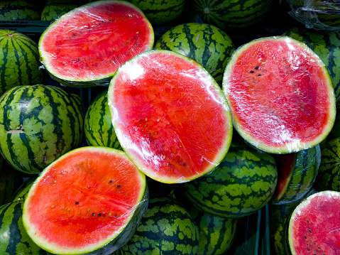 Image of watermelons for sale at market