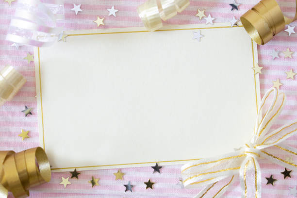 istock Card with ribbons and stars 1569025278