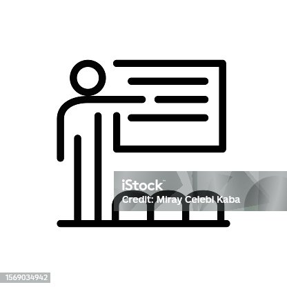 istock Conference Hall line icon 1569034942
