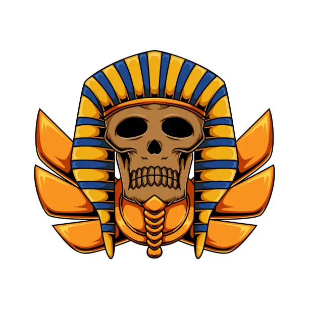 Vector illustration of Egypt skull graphic character