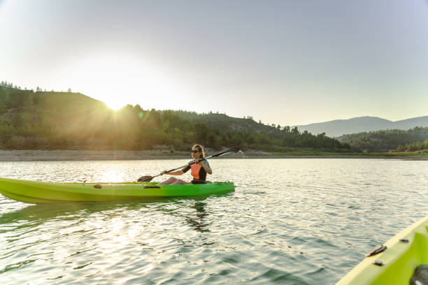 istock Kayaking together on the lake 1569055852