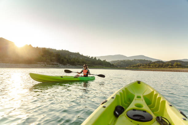 istock Kayaking together on the lake 1569055854