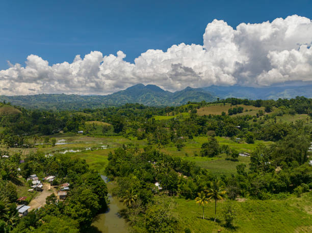 Tropical landscape with tropical mountain in Mindanao, Philippines.
