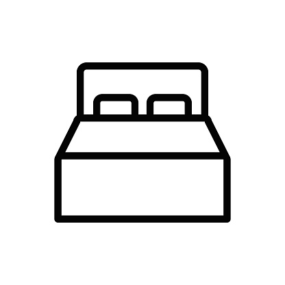 Double Bed, Furniture line icon