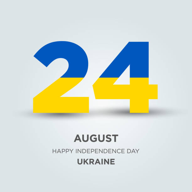 Happy Independence Day Ukraine Design. Number 24 made of the Ukraine Flag as Ukraine celebrates its Independence Day on the 24th of August. Happy Independence Day Ukraine Design. Number 24 made of the Ukraine Flag as Ukraine celebrates its Independence Day on the 24th of August. 1991 stock illustrations