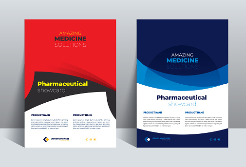 Pharmaceuticals Show card Design Concept Template adept for multipurpose projects