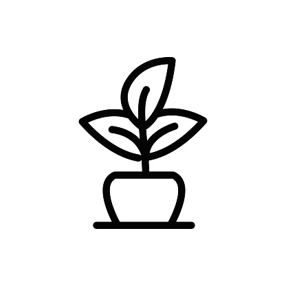 Flower pot line icon