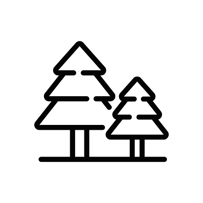 Forest, Forest Area, Wooded, Environment, line icon