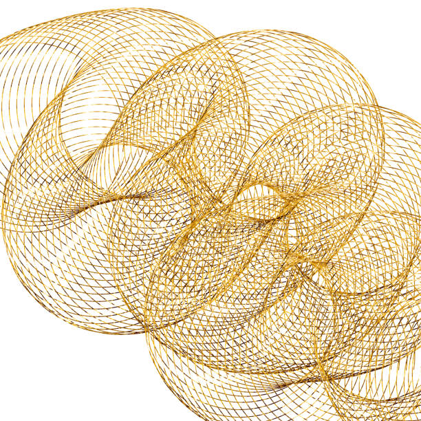 golden twirling circles white background