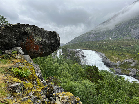 The Nyastolfossen waterfall in Kinsarvik, Norway