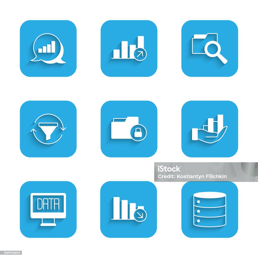 Set Folder And Lock Financial Growth Decrease Server Pie Chart ...