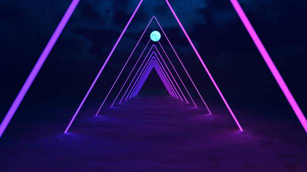 Cyberpunk light in the desolate desert