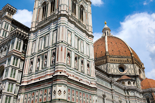 Facade of the Cathedral of Santa Maria del Fiore in Florence, Italy.
