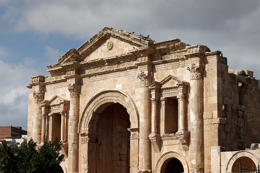 Arch of Hadrian in Jarash, Jordan.