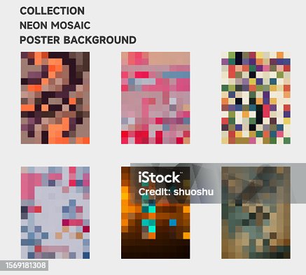 istock neon mosaic check poster background collection 1569181308