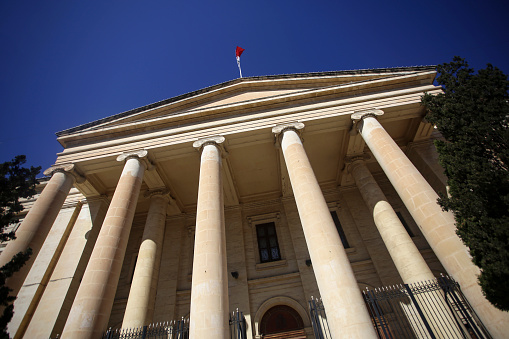 Courts of Justice building in Valletta, Malta.