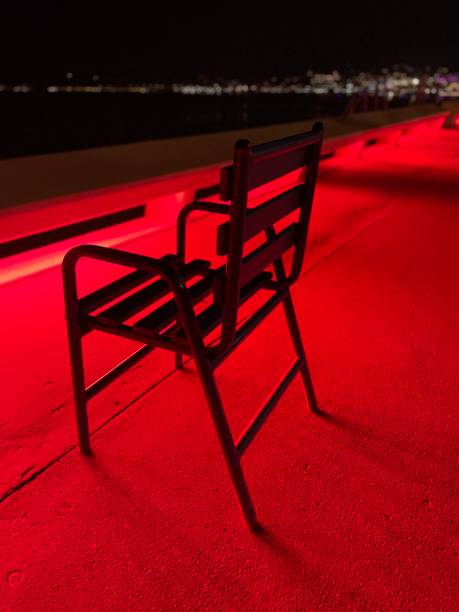 Black chair on red croisette