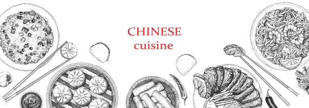 Vector illustration of Chinese Restaurant Menu.