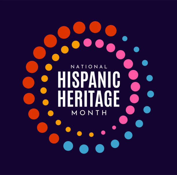 ilustraciones, imágenes clip art, dibujos animados e iconos de stock de cartel del mes nacional de la herencia hispana. vector - mes nacional de la herencia hispana