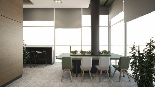 istock Interior design. Computer Generated Image Of Office. Lounge Relaxation Dining Room. Architectural Visualization. 3D Render.  Stock Photo 1569194563