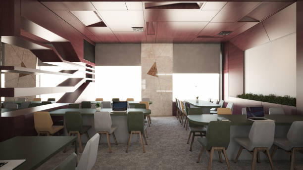 istock Interior design. Computer Generated Image Of Office. Lounge and Dining Room. Architectural Visualization. 3D Render.  Stock Photo 1569195138