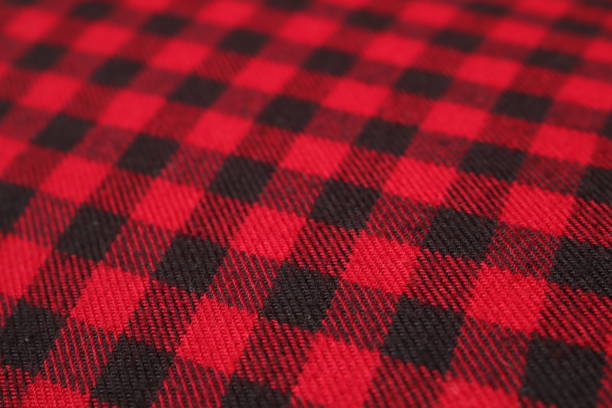 istock Background texture of red plaid flannel fabric 1569209551