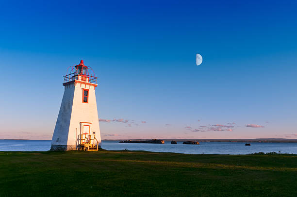 istock Lighthouse in the light from moon and sun 156922111