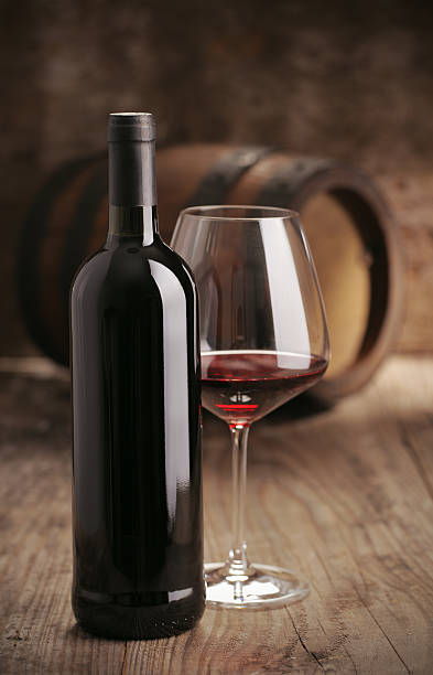 istock Wine bottle with glass 156922547