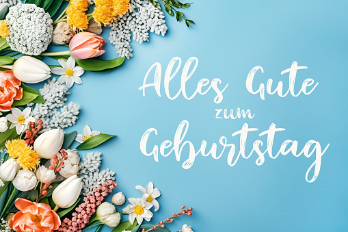 istock German quote: Happy birthday. Translated Happy Birthday. Hand drawn lettering for Social Media 1569229149