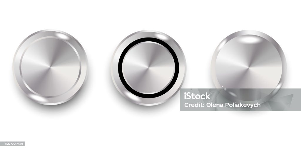 Button Vector Samples Metallic Buttons Template Set Vector Illustration Eps 10 Stock ...