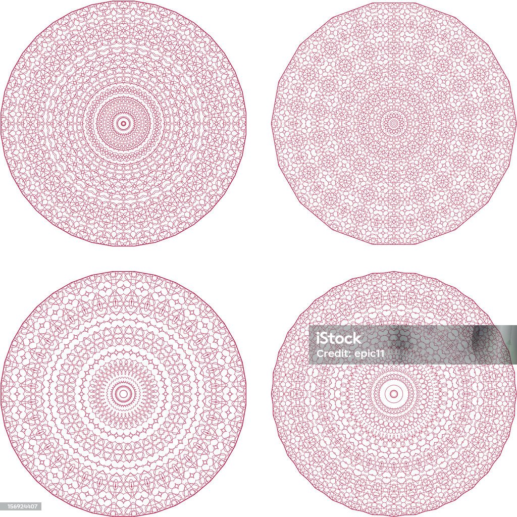 Conjunto de vector guilloche Rosetones - arte vectorial de Abstracto libre de derechos
