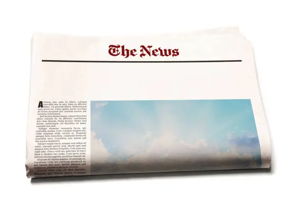 Photo of Newspaper front page with blank space for your headline