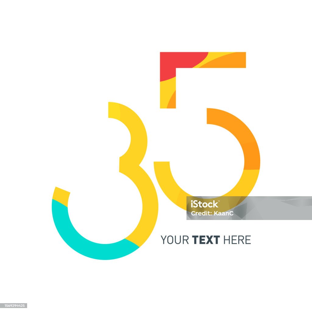Abstract Number 35 Template Anniversary Number Template Isolated Abstract Number 35 Template Anniversary Number Template Isolated